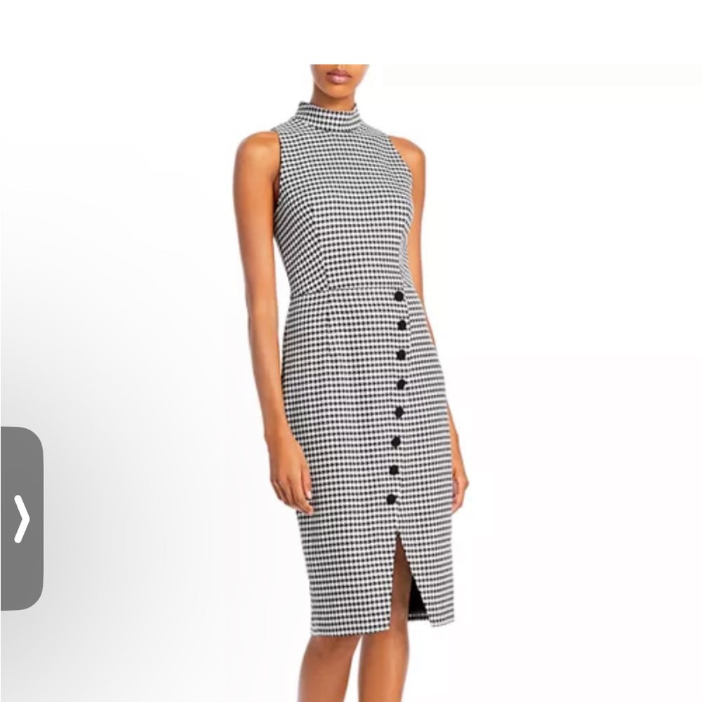 Black Halo Sofie Houndstooth Sleeveless Sheath Dress
